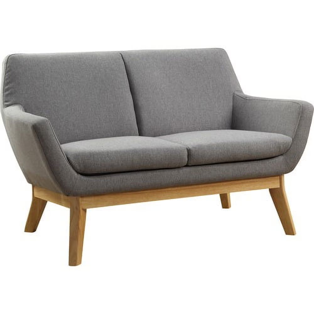Upholstered Loveseat with Wood Leg, Gray S722863