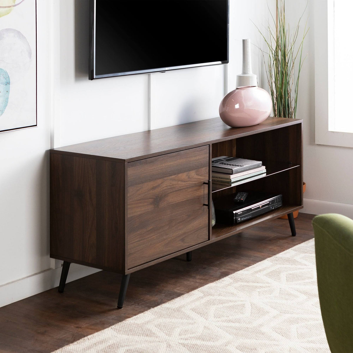 Mid-Century TV Console in English Oak W832303