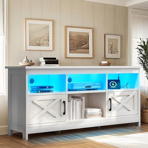 Black TV Stand with Storage Cabinets C5259