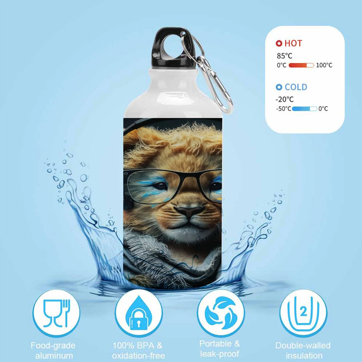 400ml Sport Aluminum Water Bottle with Twist Cap Y64519