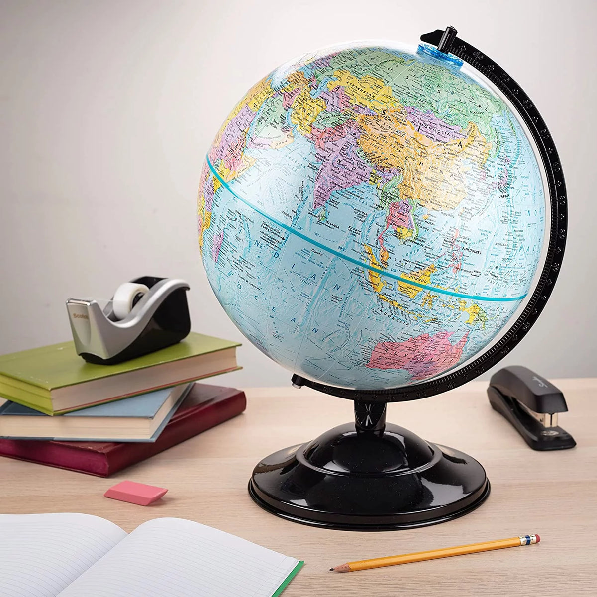 12 inch Blue Ocean Educational Raised Relief Political Globe P1787