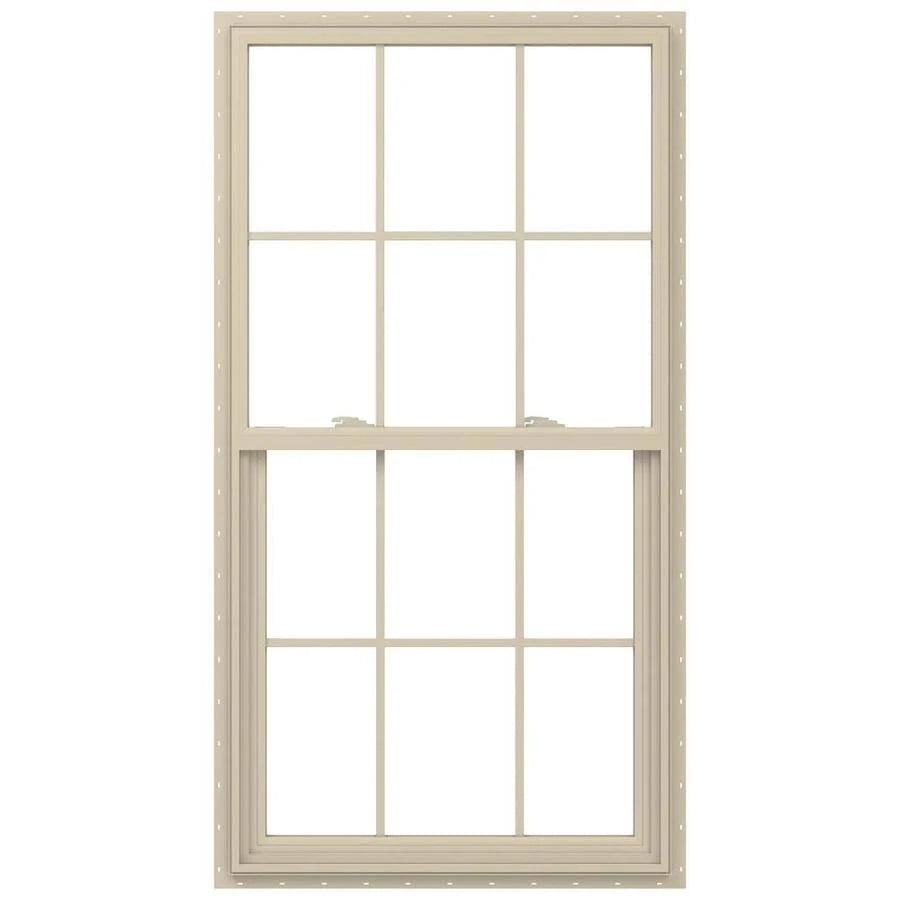31.5-in x 59.5-in x 2.906-in Vinyl New Construction Single Hung Window in Brown W761599