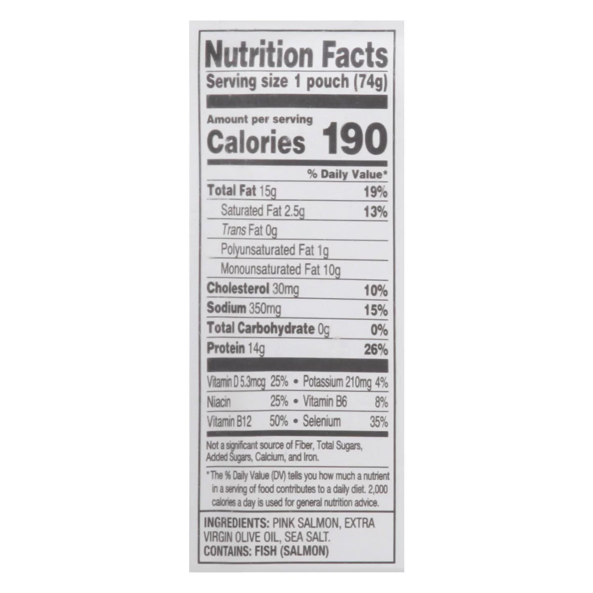 Wild-Caught Pink Salmon 2.6 oz Pouch Pack of 12 M62454