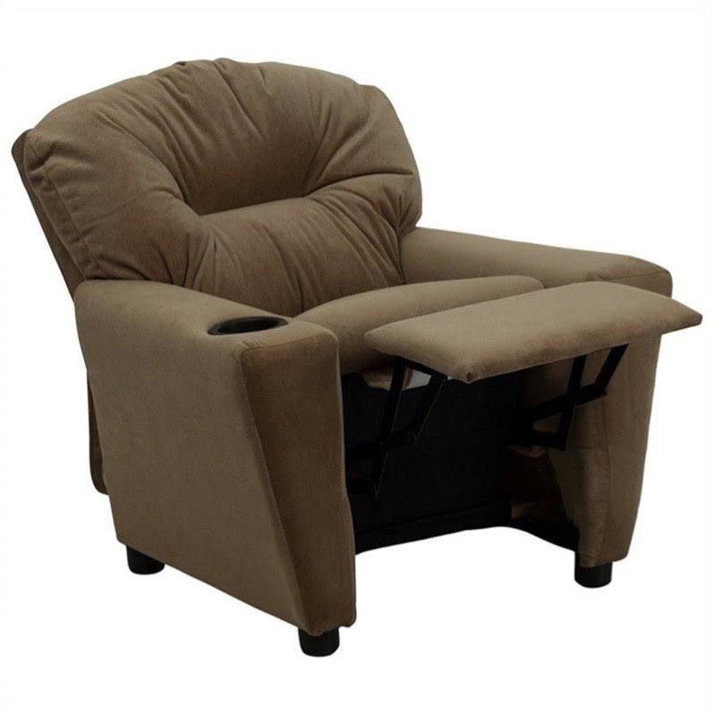 Brown Kids Recliner with Cup Holder E62075