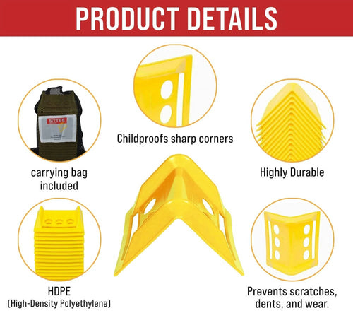 120 Pack Yellow 4" Flatbed Edge Protectors with Carrying Case D11701