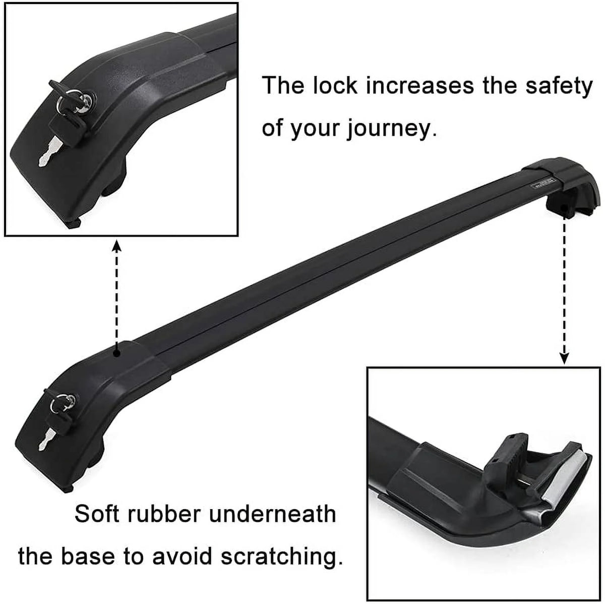 Black Adjustable Roof Rack Luggage Holder F77849