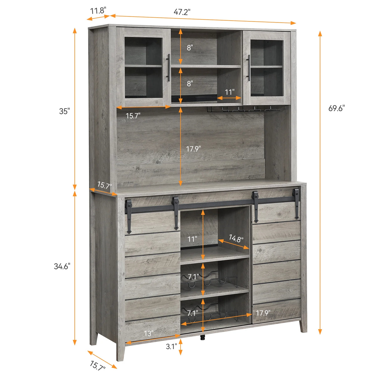 Wine Cabinet with Removable Side Cabinet Doors Q12429