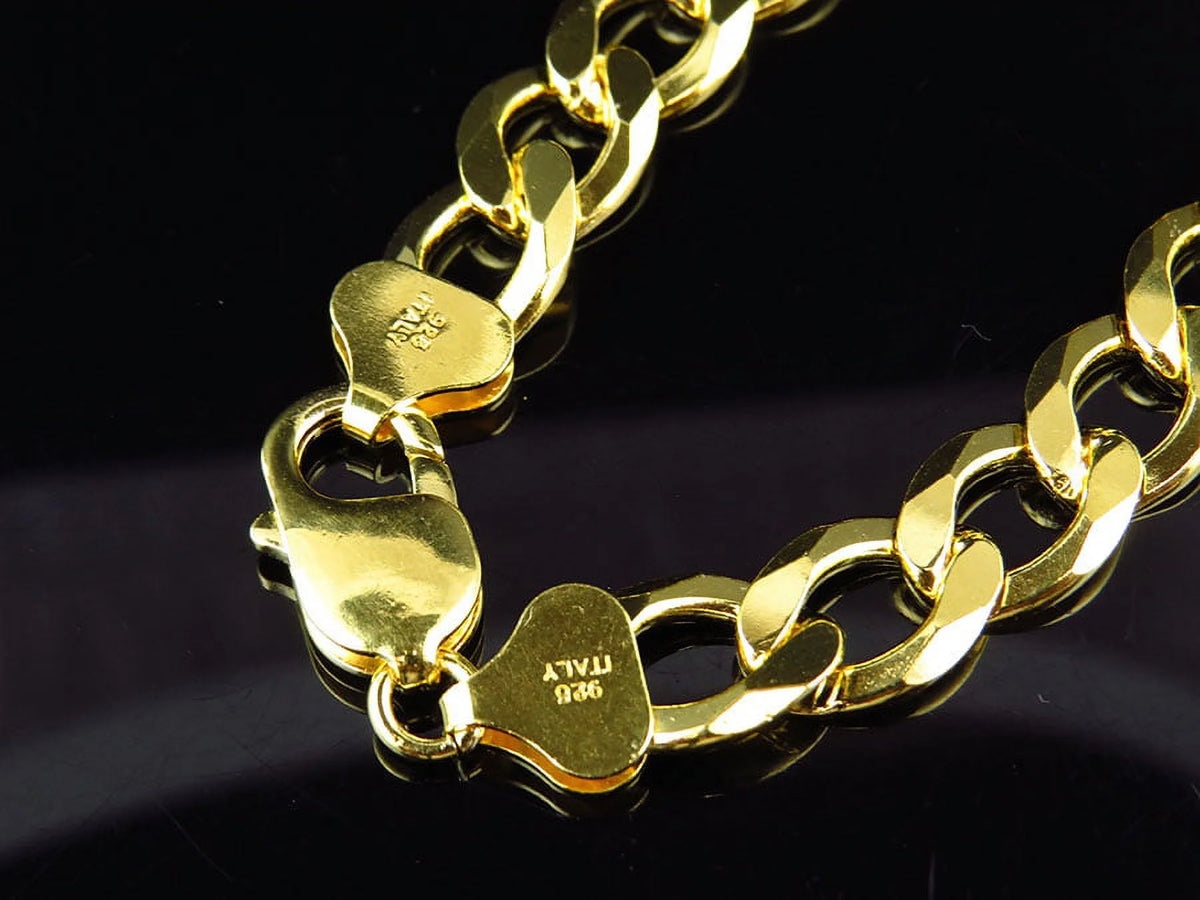 Yellow Gold Finished Curb Cuban Link 10MM Chain Necklace 18"-28" G541561