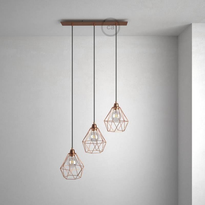 Satin Copper XXL Ceiling Rose with 3 Holes J735589