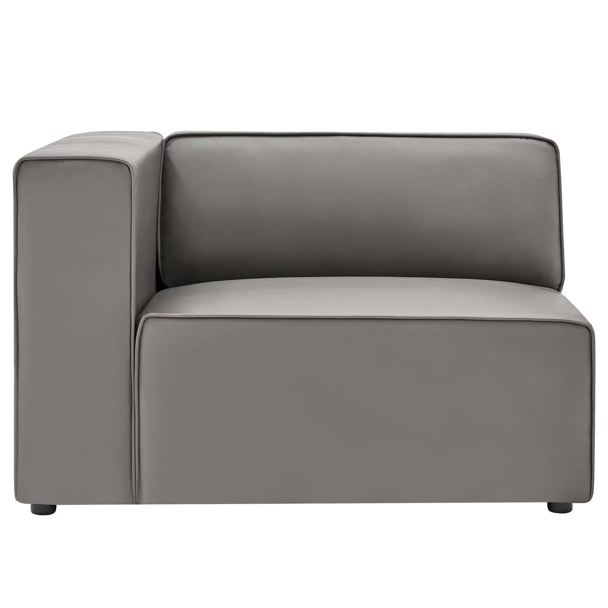 Gray Vegan Leather 3-Piece Sectional Sofa A4708