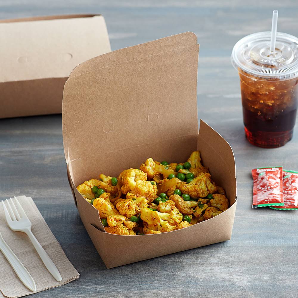 Kraft Microwavable Paper Take-Out Container - 240/Case Z299