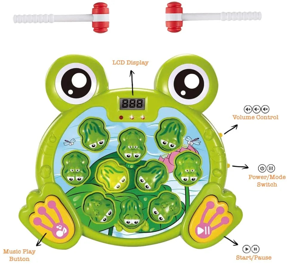 Whack a Frog Game Pounding Toy with 2 Playing Modes W1510