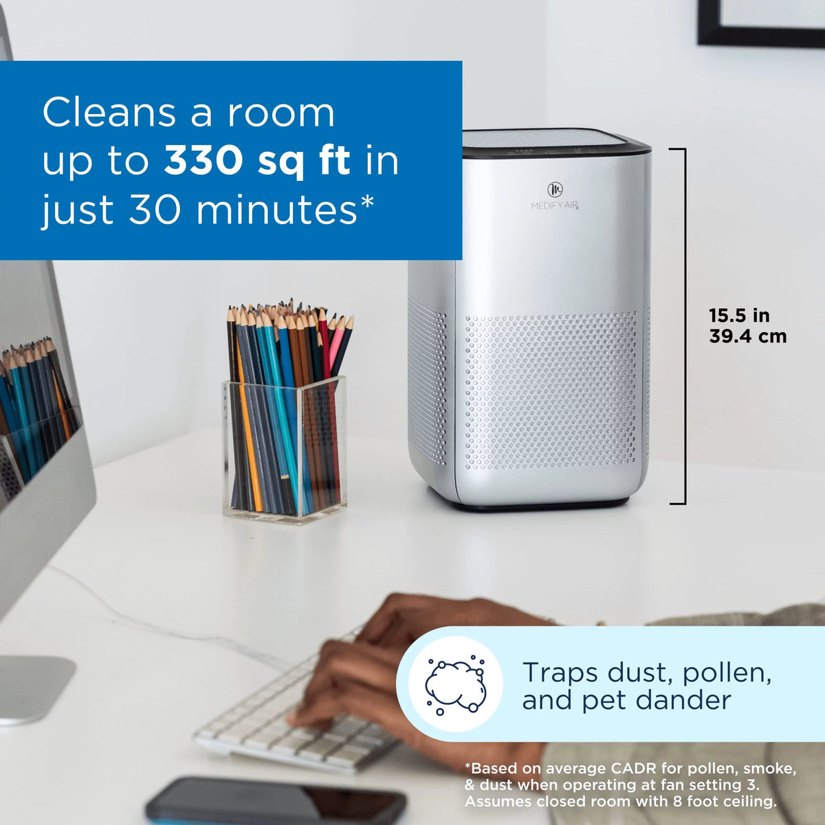 HEPA Air Purifier with Sleep Mode & Timer, Silver, 1-Pack C48031