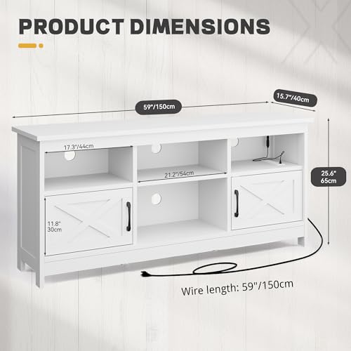 Black TV Stand with Storage Cabinets C5259