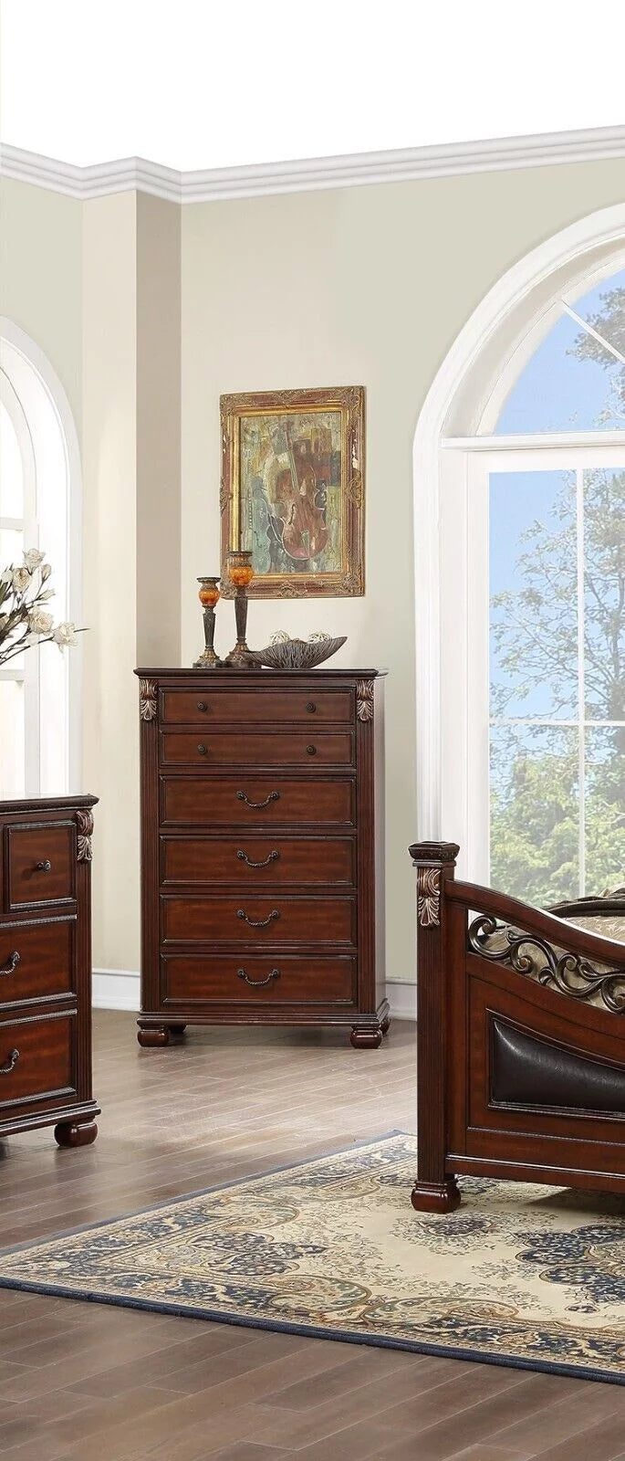 King Size 4p Bedroom Furniture Set Wooden Brown V868325