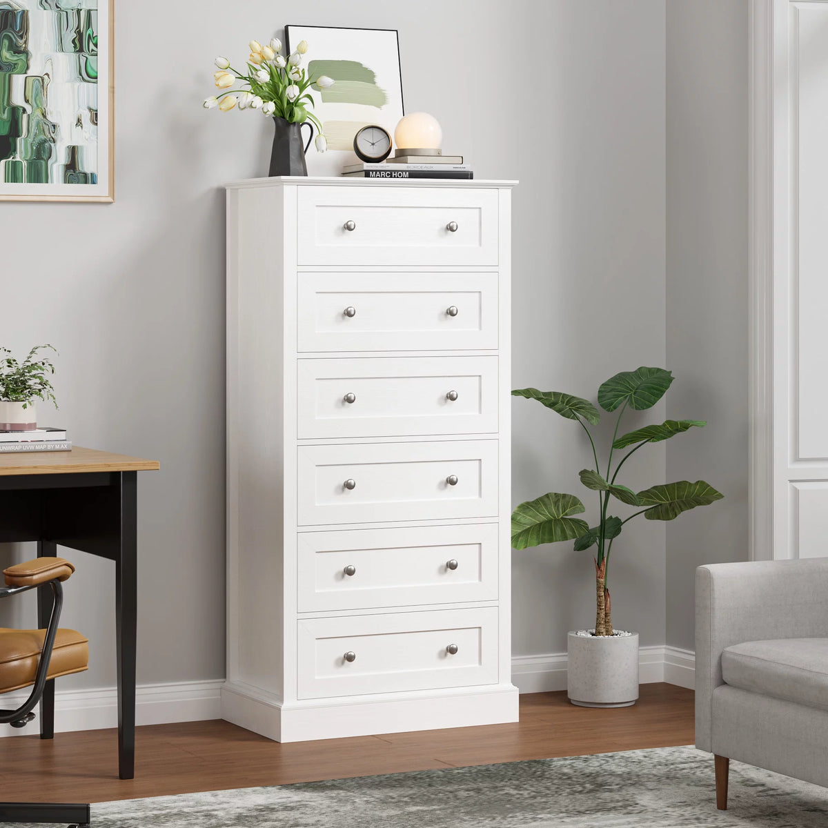White 6 Drawer Dresser Z987330