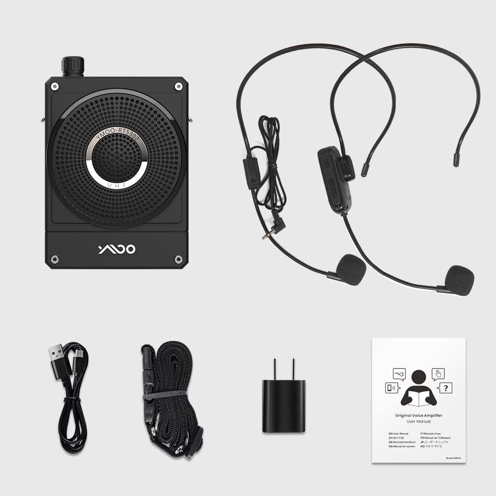 10W Rechargeable Voice Amplifier with UHF Wireless Microphone Headset M90274