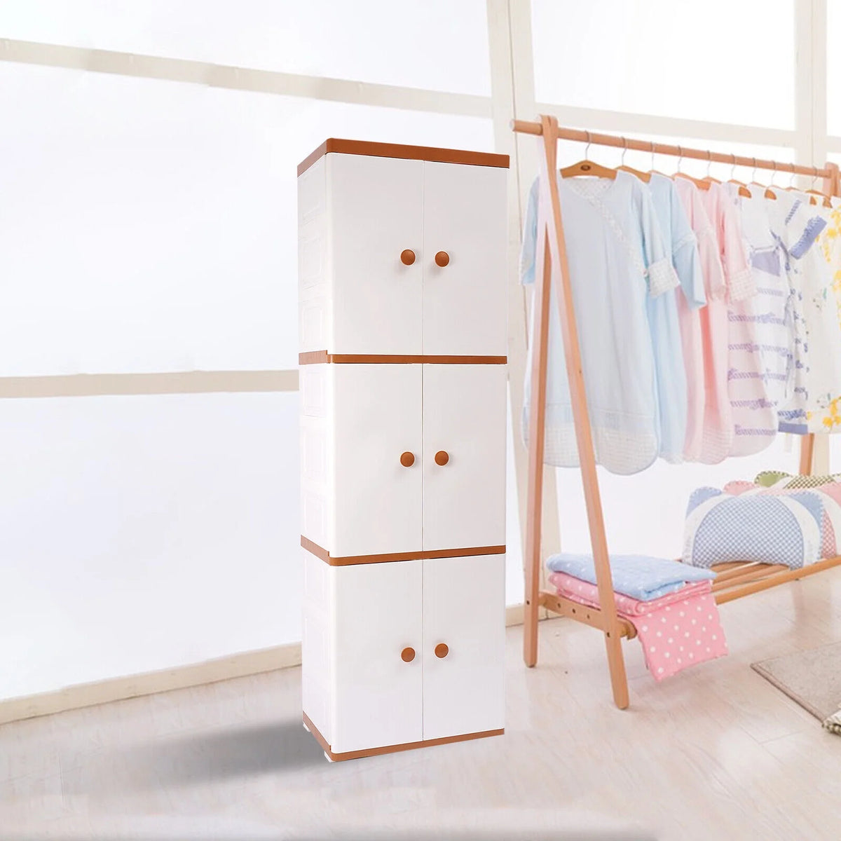6 Shelf 6 Door Plastic Storage Cabinet I828224