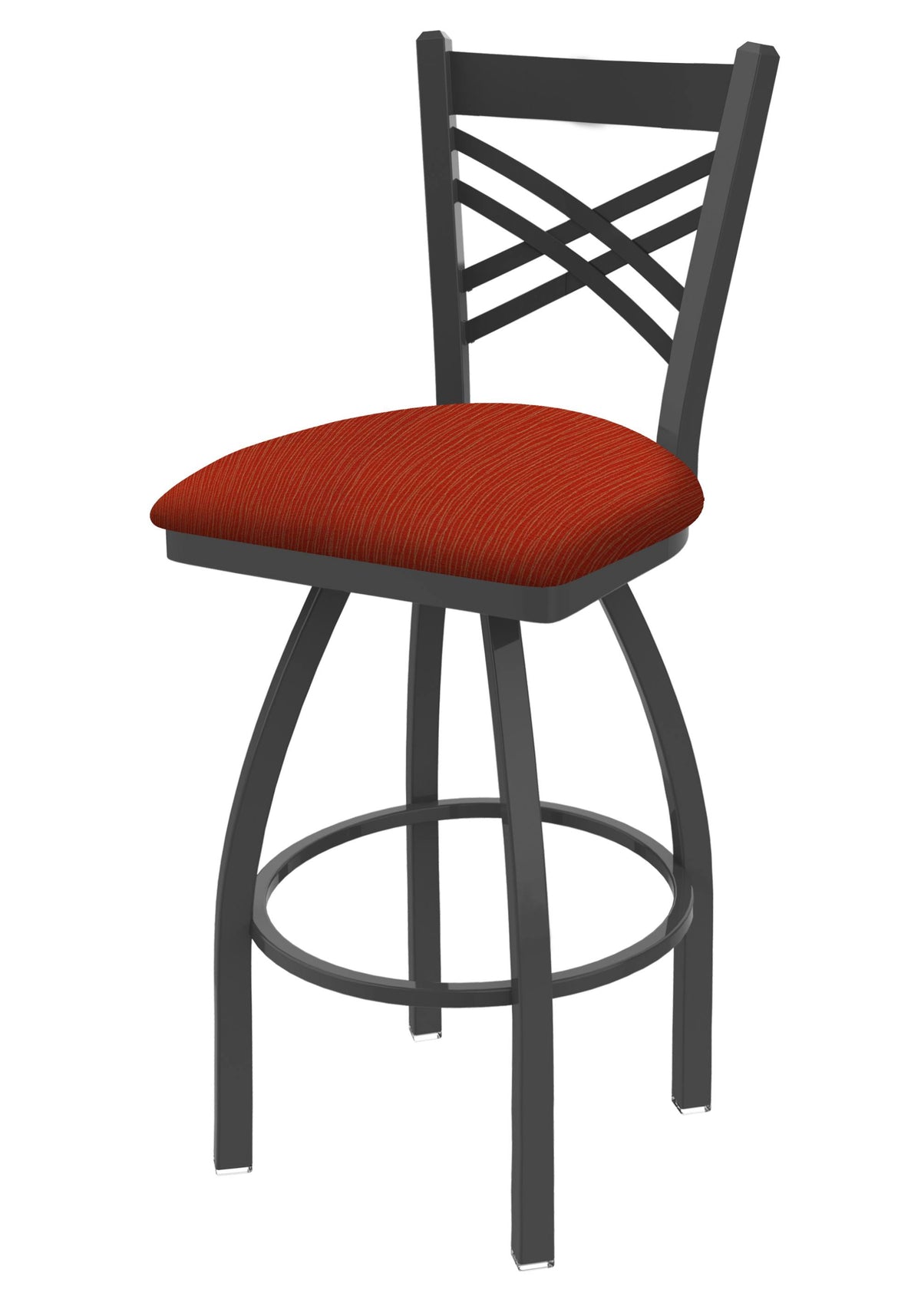 25 inch Swivel Counter Stool with Pewter Finish and Graph Poppy Seat G149039