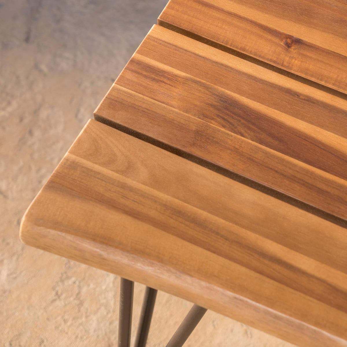 Industrial Iron and Teak Finished Acacia Wood Coffee Table M82492