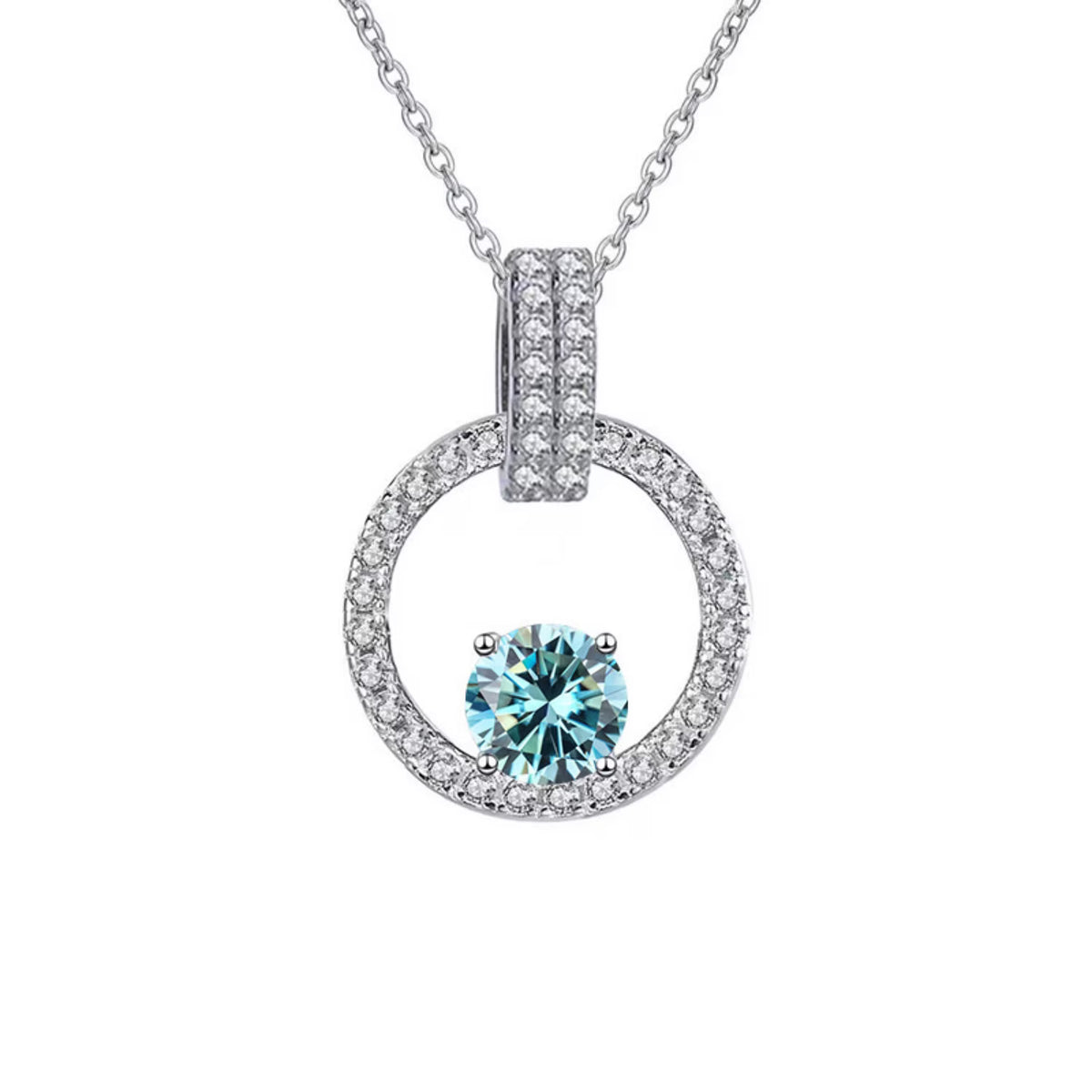 1CT Moissanite Pendant Necklace with Certificate O161354