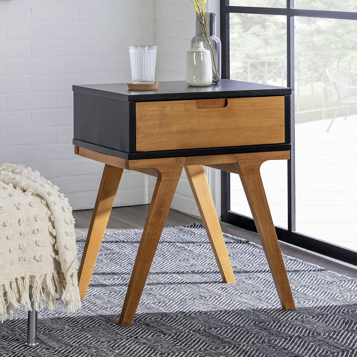 Caramel 2 Drawer Wood Nightstand D601140
