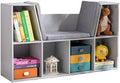 6-Cubby Bookcase with Reading Nook and Cushion T1226