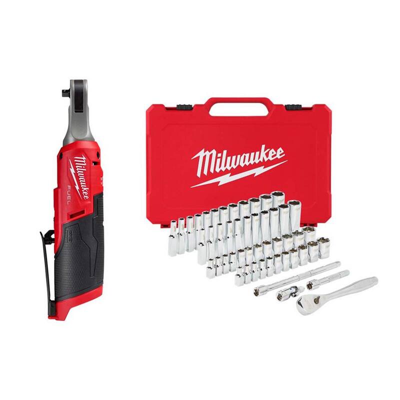 12-Volt Cordless Ratchet with 51-Piece Mechanics Tool Set Z39786