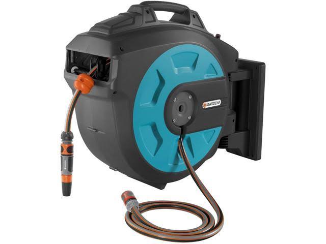 Pulsating Lawn Sprinkler Bundle with Swivel Garden Hose Reel Box Y61199