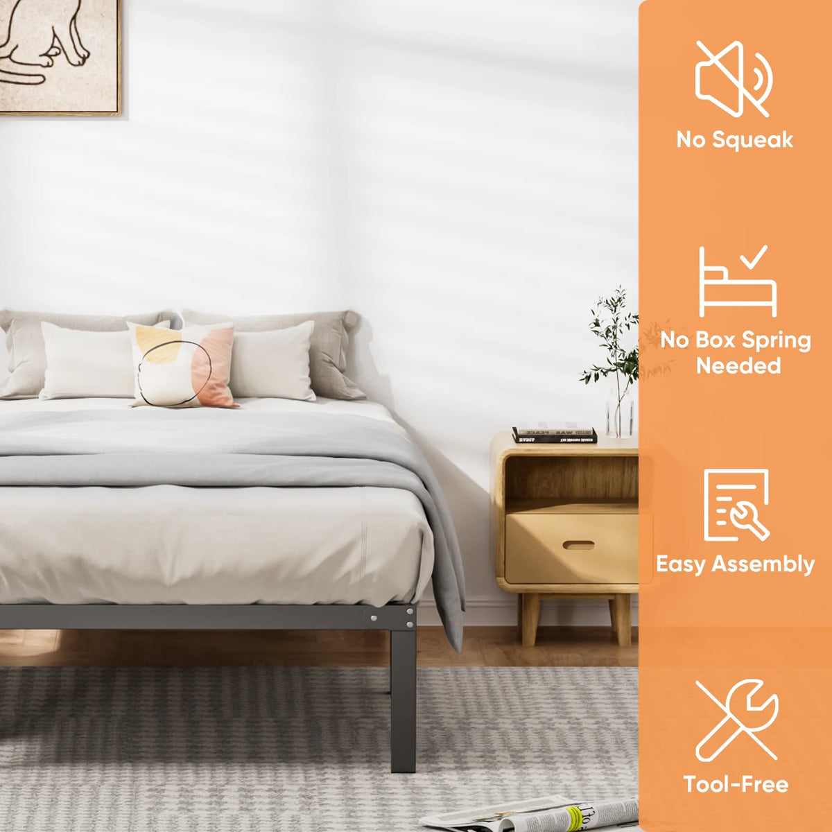 King Metal Platform Bed Frame L656217