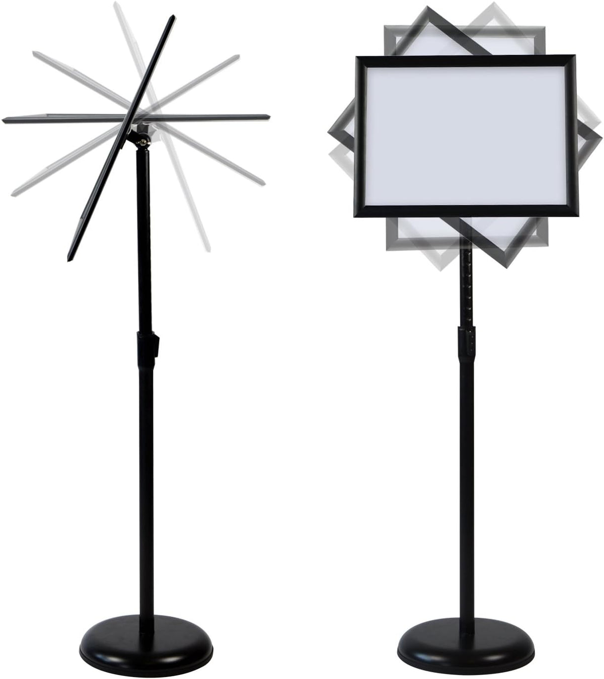 Adjustable Pedestal Poster Stand Aluminum Snap Open Frame for 11 x 17 Inch, Black Z177