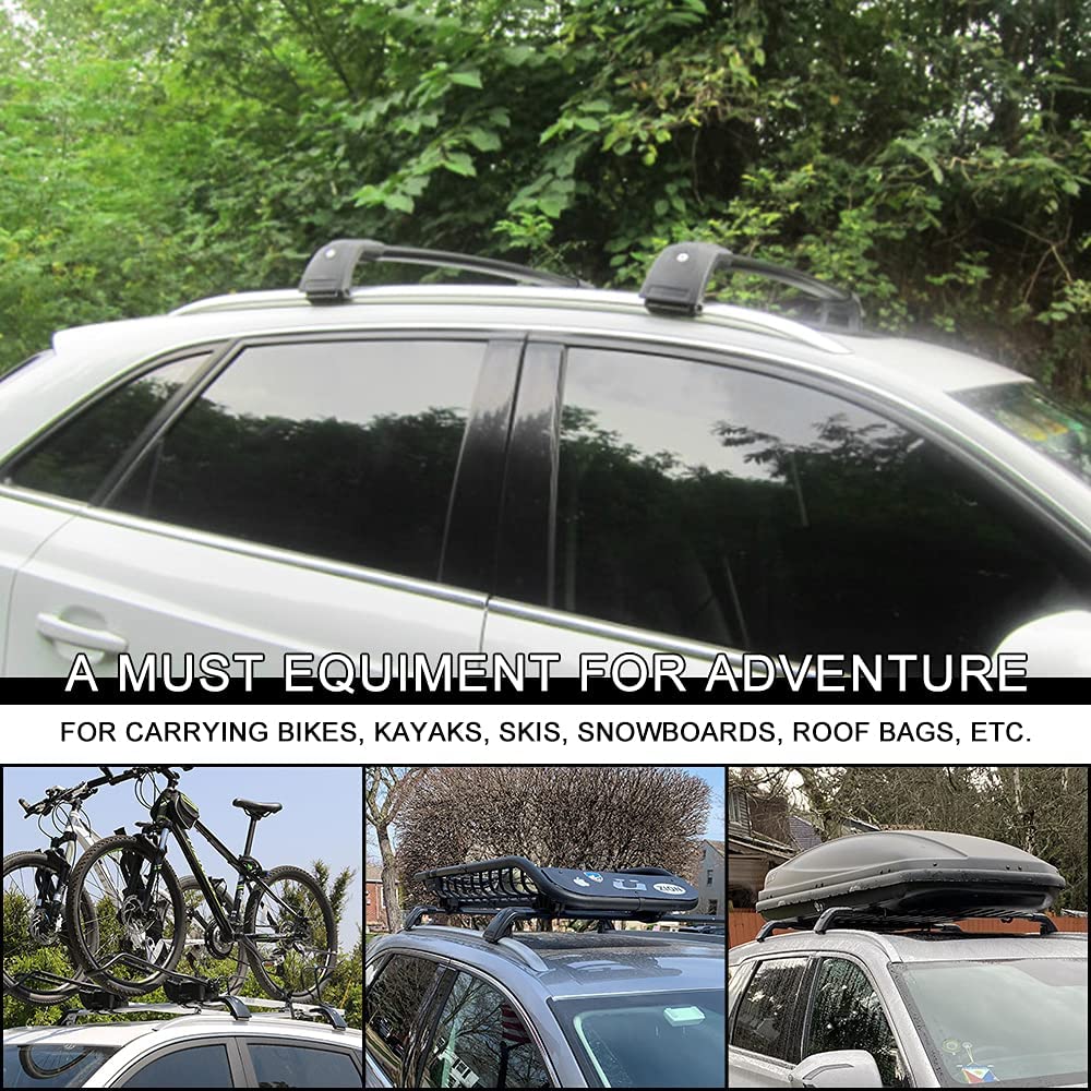 Black Adjustable Roof Rack Luggage Holder F77849