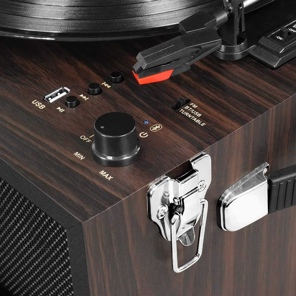 Bluetooth Record Player Stand with 3-Speed Turntable Z243767