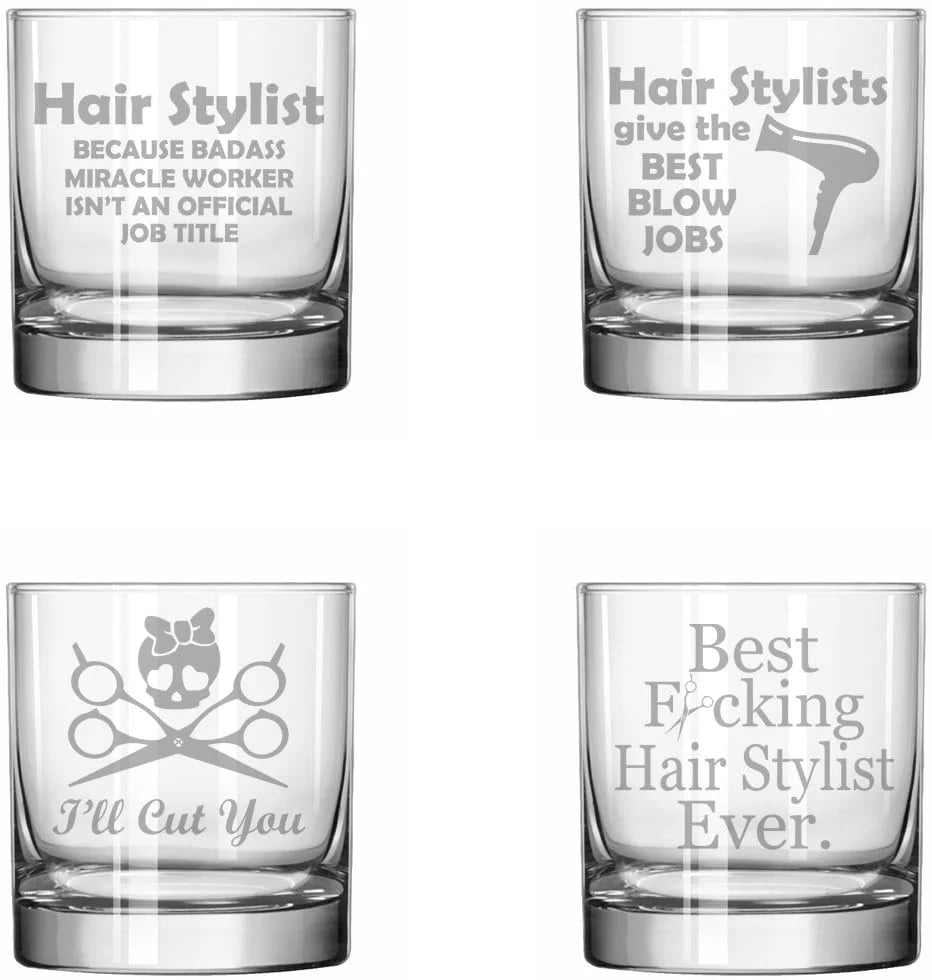 Set of 4 Glass 11 oz Rocks Whiskey Glass H603