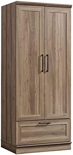 Storage Cabinet with 1-Drawer and Garment Rod in Dakota Oak Finish E4801