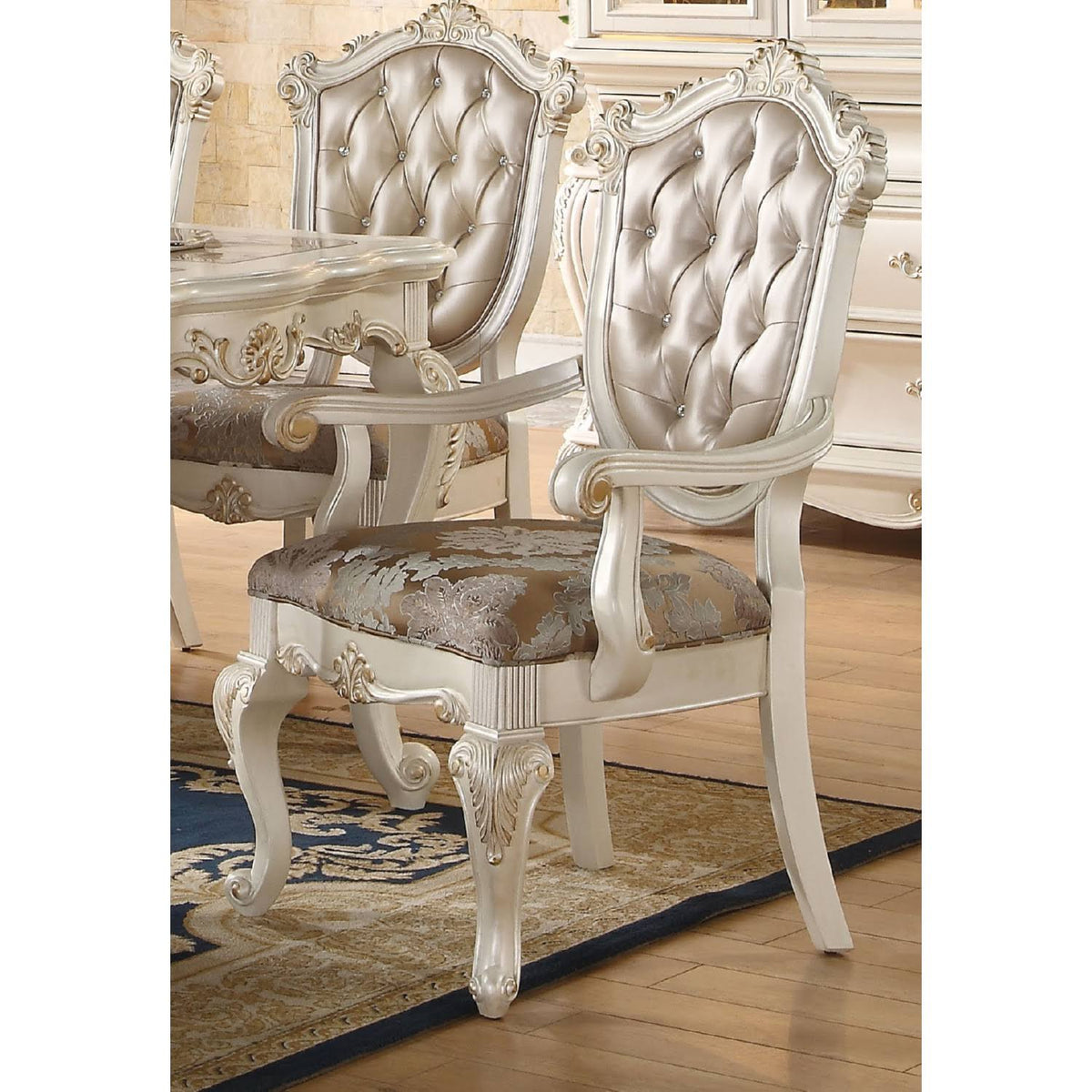 Rose Gold PU Arm Chair Set-2 X225