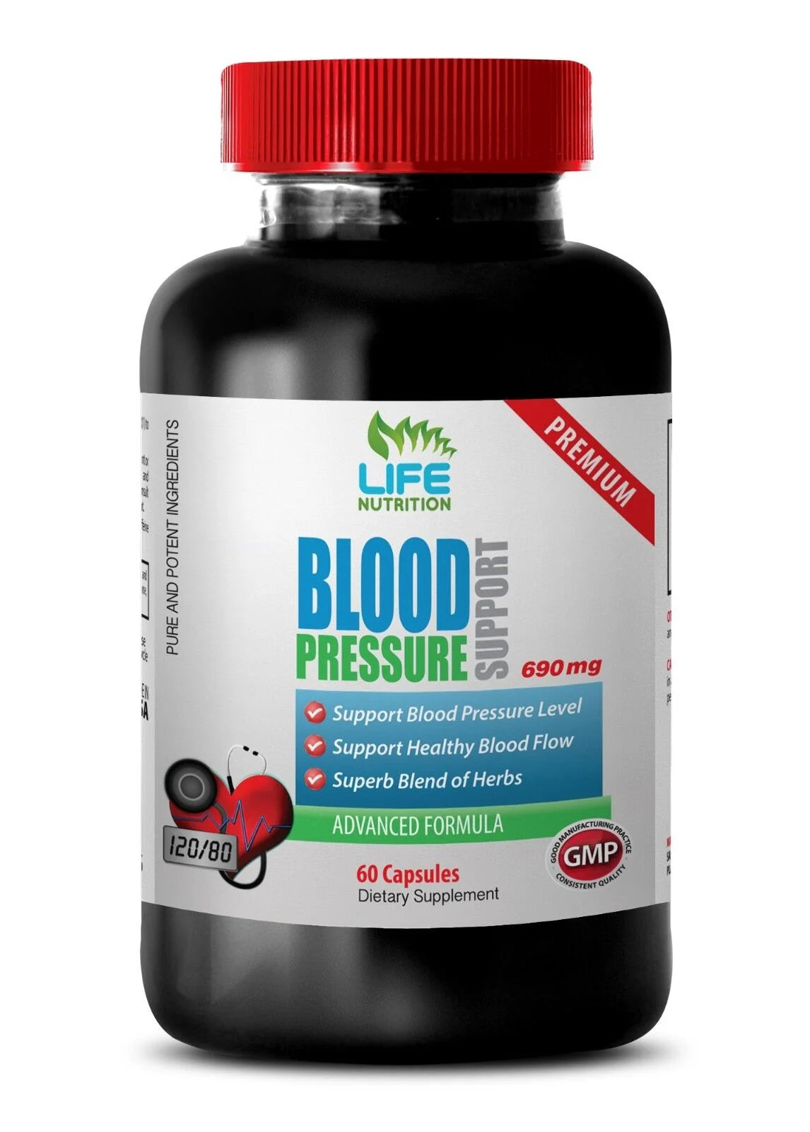 High Blood Pressure Support Supplement 60 Capsules R537