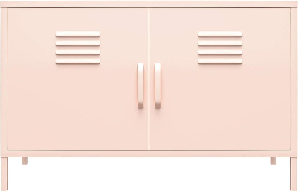 White 2 Door Metal Locker Accent Cabinet H62167