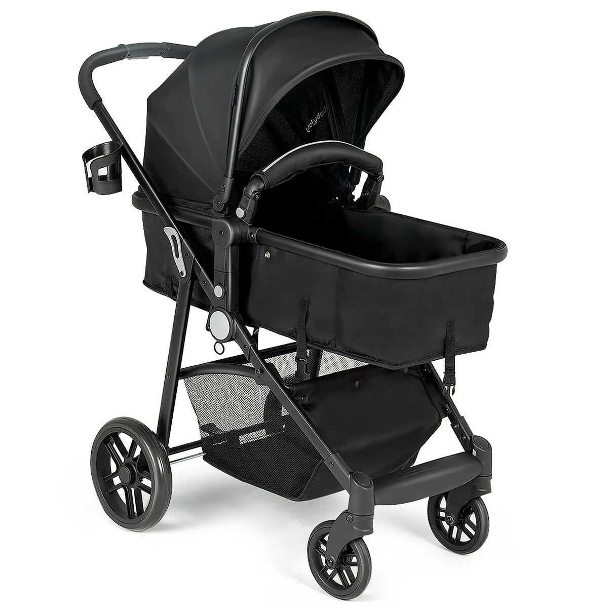 2 In 1 Foldable Baby Stroller Black U644694
