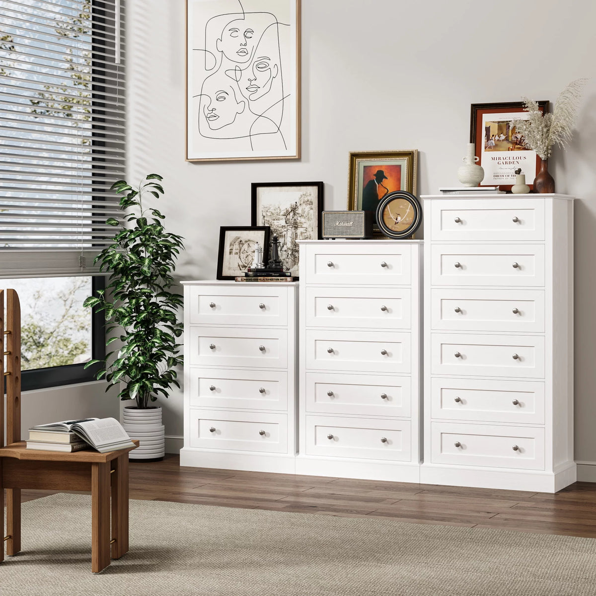 White 6 Drawer Dresser Z987330