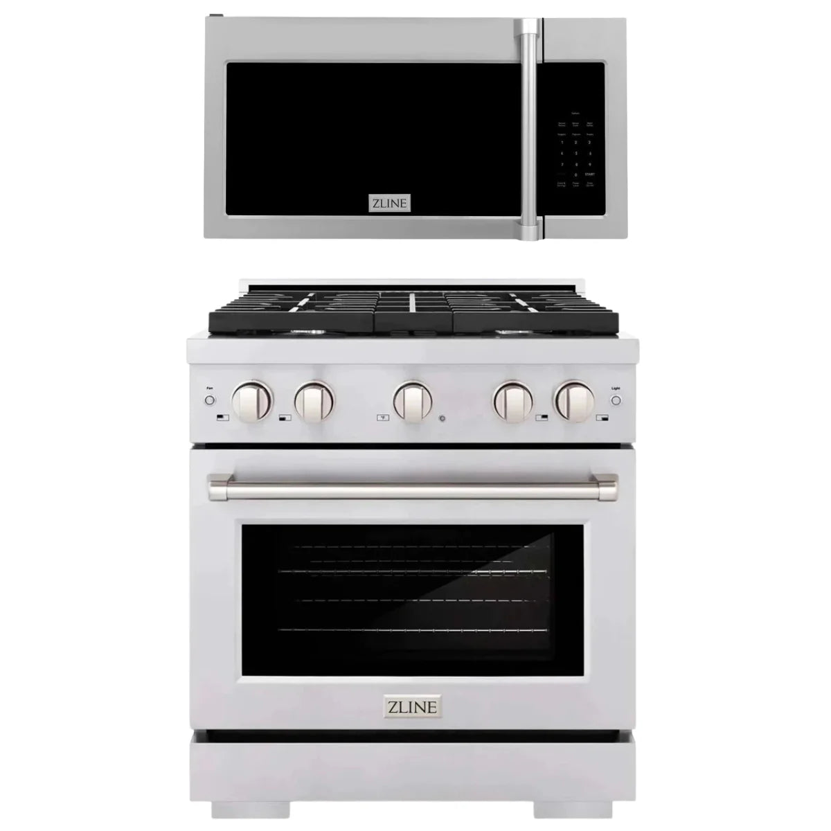 30 In. Gas Range and Over-The-Range Microwave in Stainless Steel Q87667