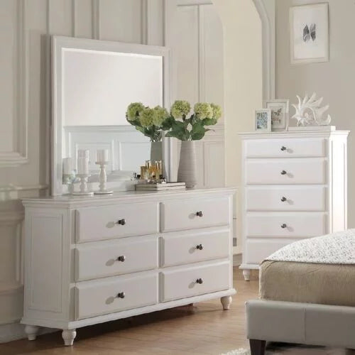 White and Grey Eastern King Size Bed 4pc Set U814279