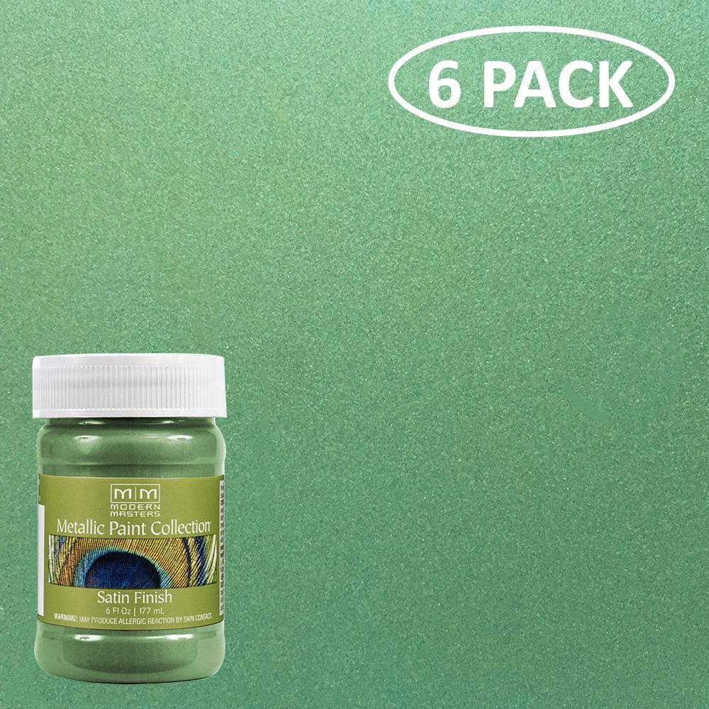 Satin Mystical Green Metallic Paint, 6 oz. (6 Pack) T5549