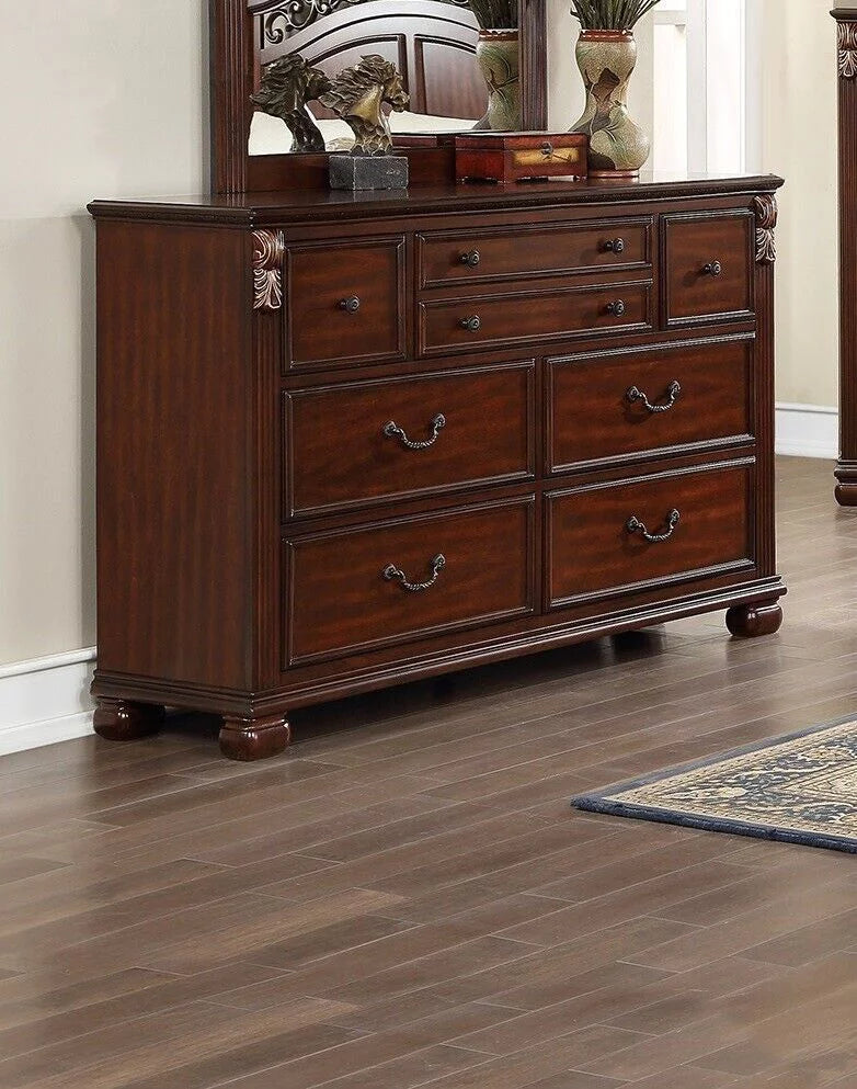 King Size 4p Bedroom Furniture Set Wooden Brown V868325