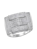 10kt White Gold Mens Diamond Ring E243