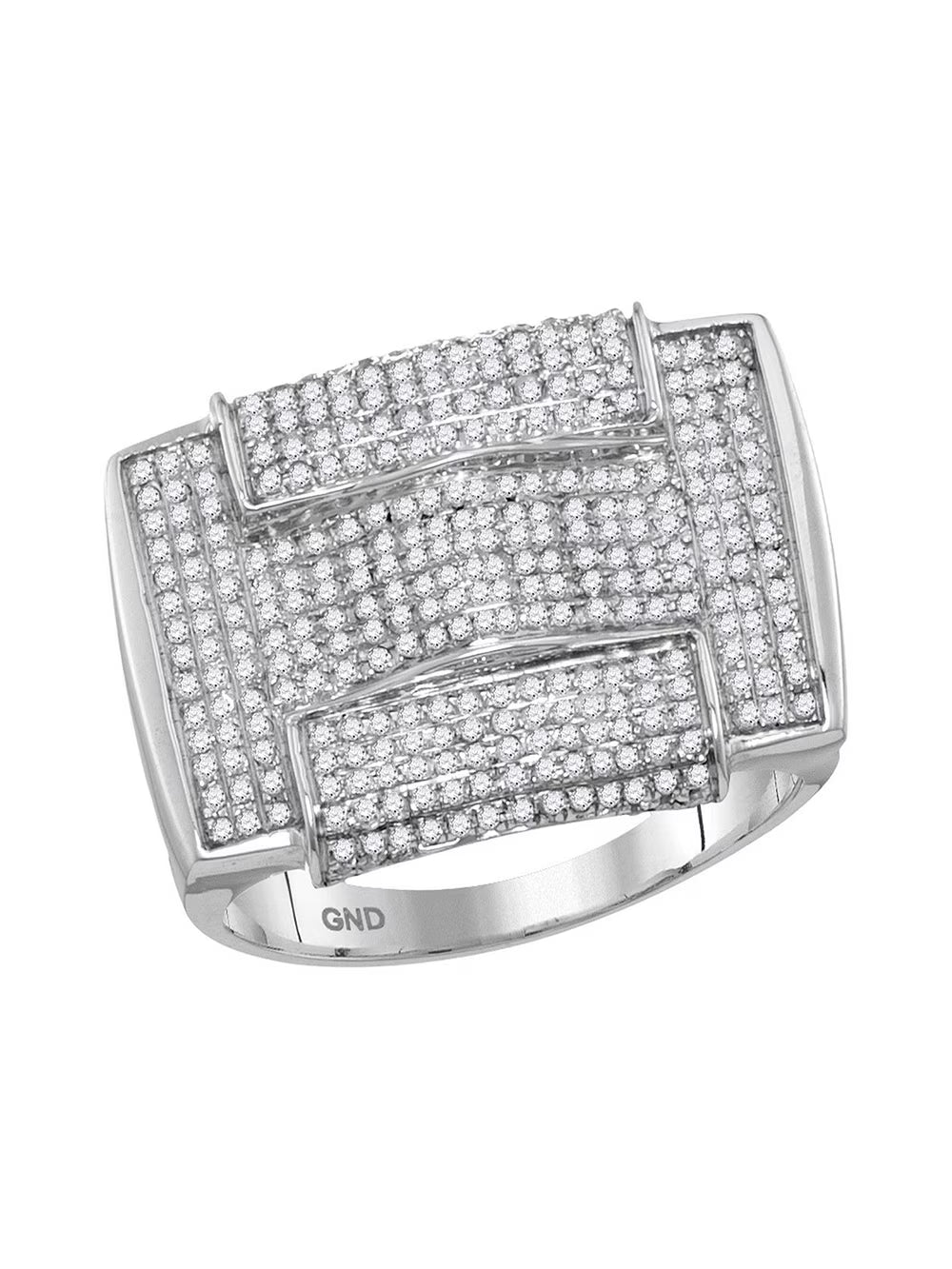 10kt White Gold Mens Diamond Ring E243