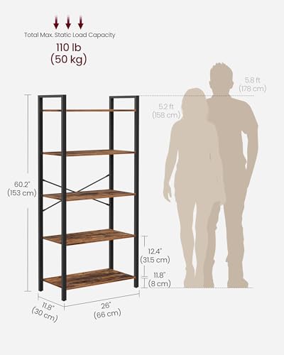 6-Tier Bookshelf with Steel Frame Q54871
