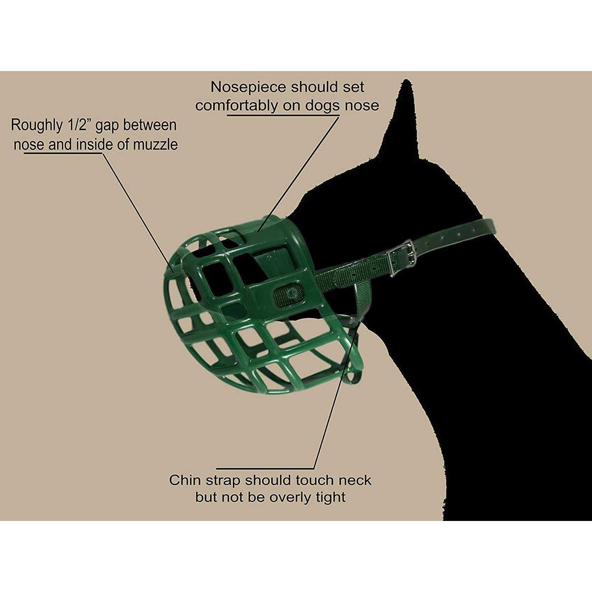 Plastic Dog Muzzle with Adjustable Headstall W932051