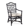Blue and Gray and Beige Stripe Arm Chair C4053
